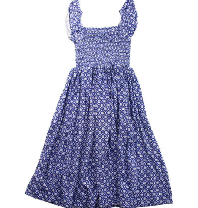 A Blue Sleeveless Dresses from Boden in size 5T for girl. (Back View)