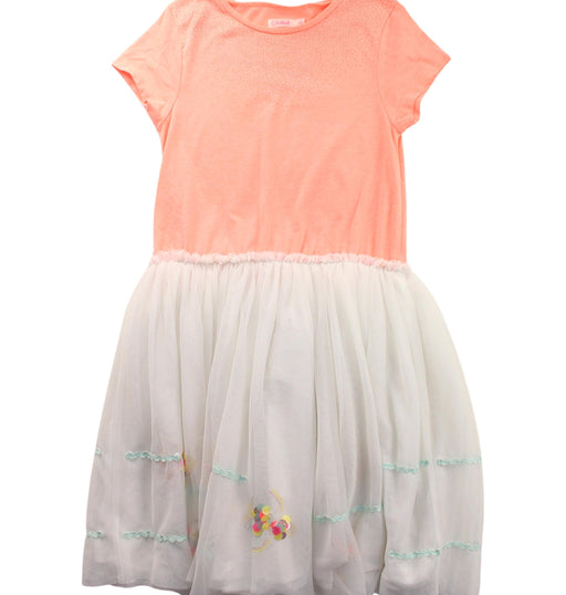 A Peach Short Sleeve Dresses from Billieblush in size 8Y for girl. (Front View)