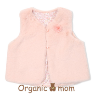 A Pink Outerwear Vests from Organic Mom in size 3T for girl. (Front View)