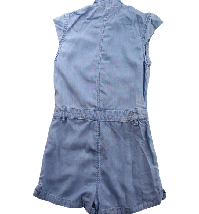 A Blue Short Sleeve Rompers from Aigle in size 8Y for girl. (Back View)