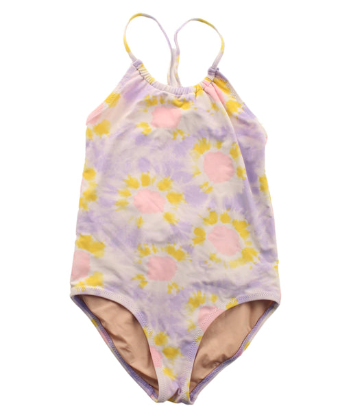 A Purple Swimsuits from Crewcuts in size 6T for girl. (Front View)