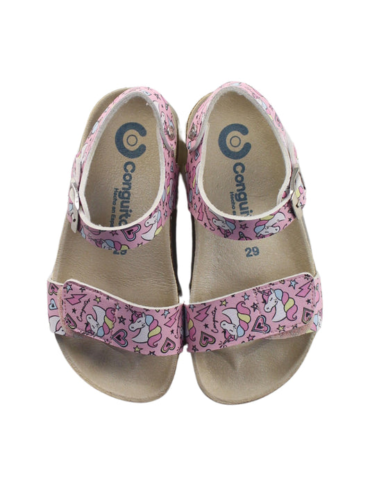 A Pink Sandals from Conguitos in size 5T for girl. (Back View)