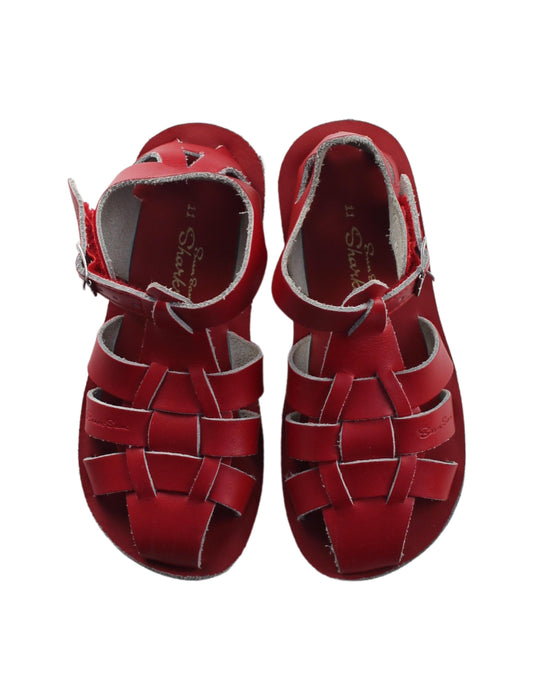 A Red Sandals from Sun-San in size 5T for girl. (Back View)