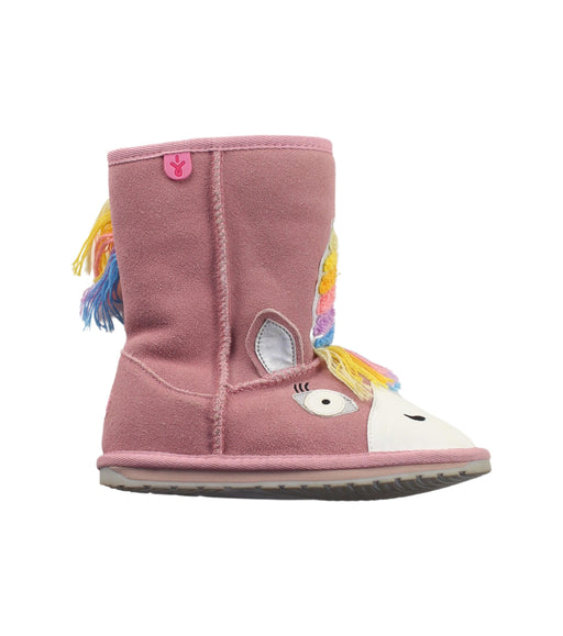 A Pink Winter Boots from EMU Australia in size 5T for girl. (Front View)