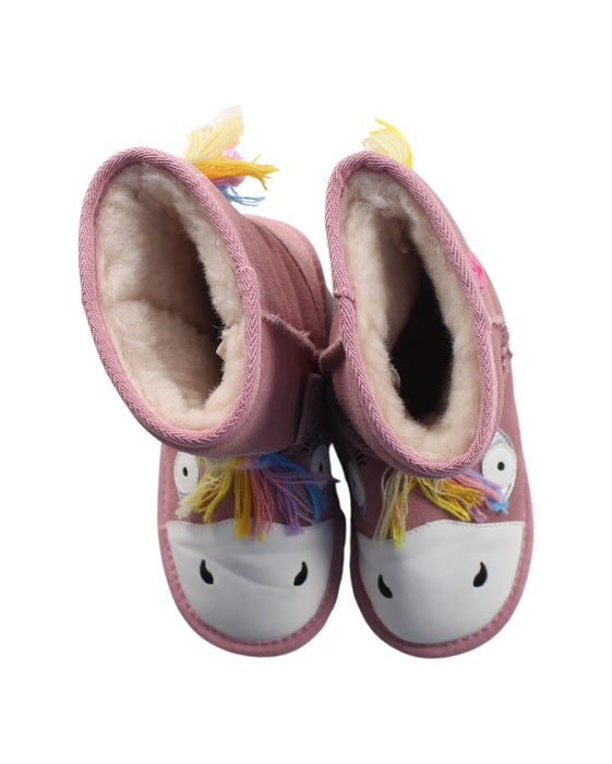 A Pink Winter Boots from EMU Australia in size 5T for girl. (Back View)