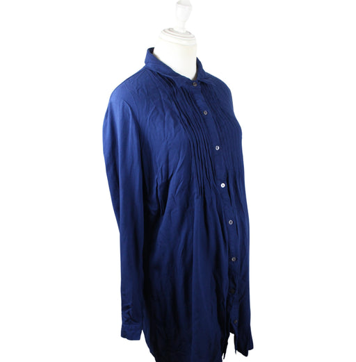 A Blue Long Sleeve Dresses from Seraphine in size L for maternity. (Front View)