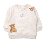 A Beige Crewneck Sweatshirts from Organic Mom in size 18-24M for girl. (Front View)