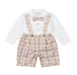 A Beige Pants Sets from Happyland in size 6-12M for boy. (Front View)