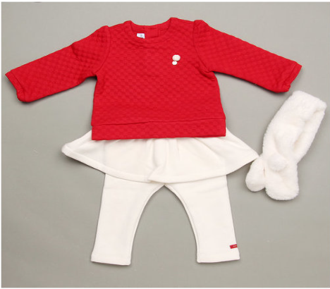 A Red Pants Sets from Happyland in size 3T for girl. (Front View)