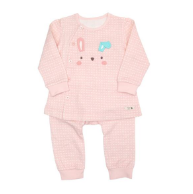 A Pink Pyjama Sets from Organic Mom in size 6-12M for girl. (Front View)