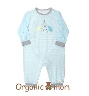 A Blue Long Sleeve Jumpsuits from Organic Mom in size 3-6M for boy. (Front View)