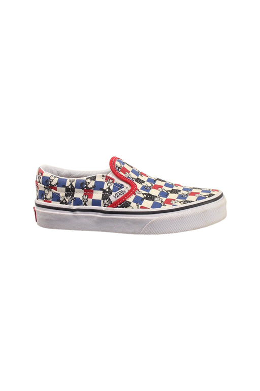 A White Slip Ons from Vans in size 6T for boy. (Front View)