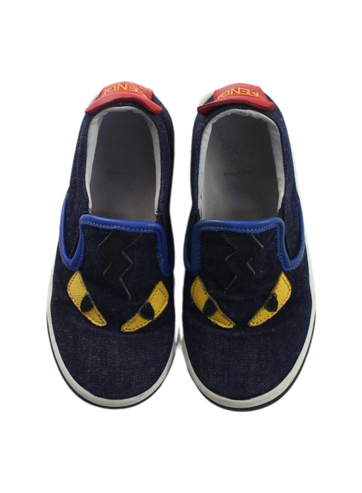 A Blue Slip Ons from Fendi in size 4T for boy. (Back View)