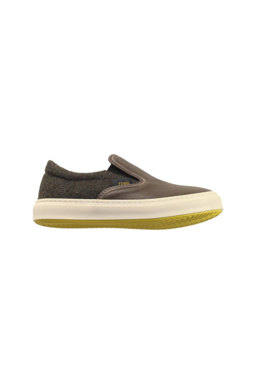A Grey Slip Ons from Fendi in size 5T for boy. (Front View)