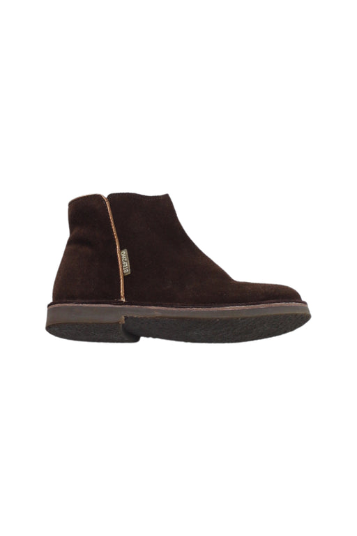 A Brown Casual Boots from Step2wo in size 5T for boy. (Front View)