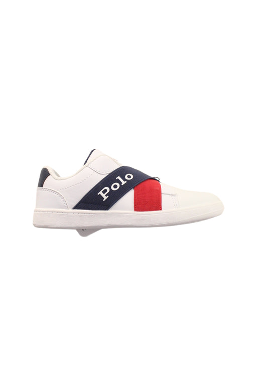 A White Sneakers from Polo Ralph Lauren in size 6T for boy. (Front View)