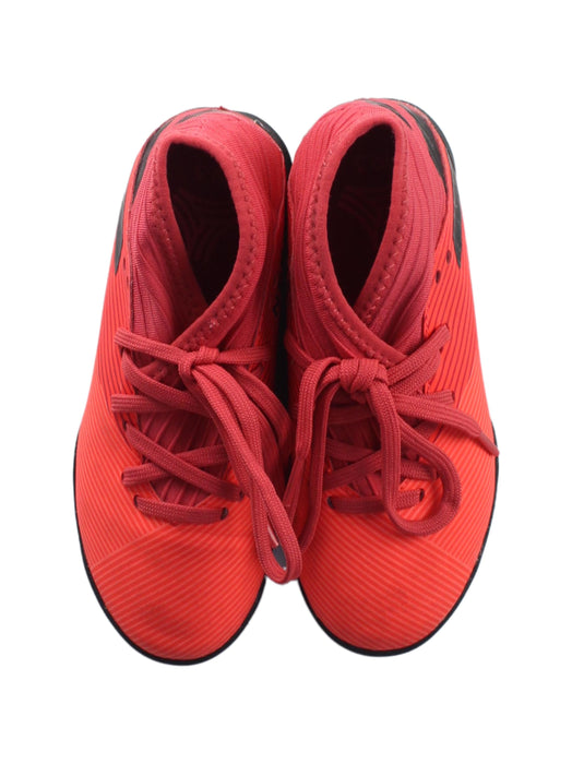 A Red Cleats/Soccer Shoes from Adidas in size 6T for boy. (Back View)