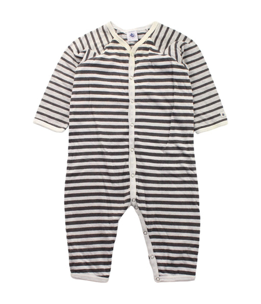 A Grey Long Sleeve Jumpsuits from Petit Bateau in size 6-12M for boy. (Front View)