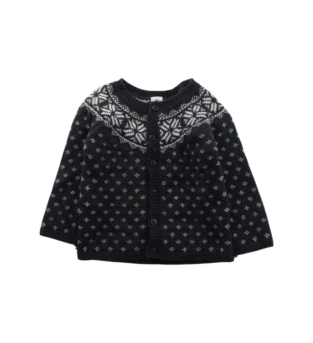 A Grey Cardigans from Petit Bateau in size 2T for girl. (Front View)