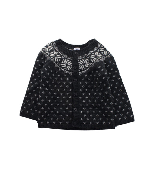 A Grey Cardigans from Petit Bateau in size 2T for girl. (Front View)