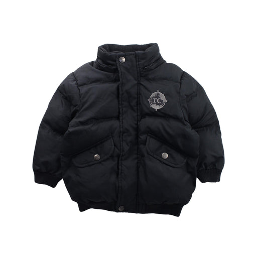 A Black Puffer/Quilted Jackets from Tartine et Chocolat in size 12-18M for boy. (Front View)