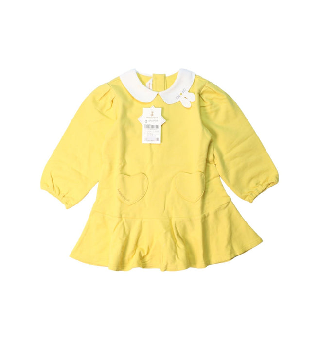 A Yellow Long Sleeve Dresses from Happyland in size 18-24M for girl. (Front View)