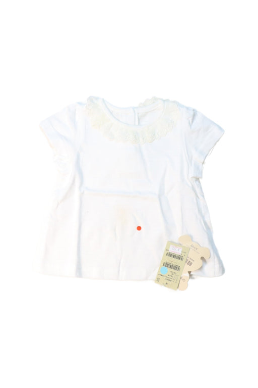 A White Short Sleeve Tops from Organic Mom in size 6-12M for girl. (Front View)