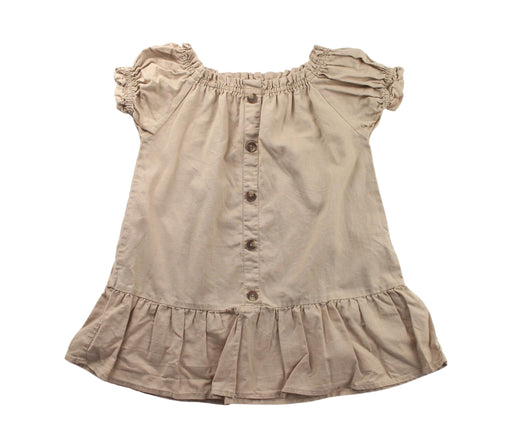 A Beige Short Sleeve Dresses from Seed in size 3T for girl. (Front View)