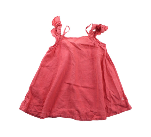 A Red Sleeveless Dresses from Petit Bateau in size 3T for girl. (Front View)