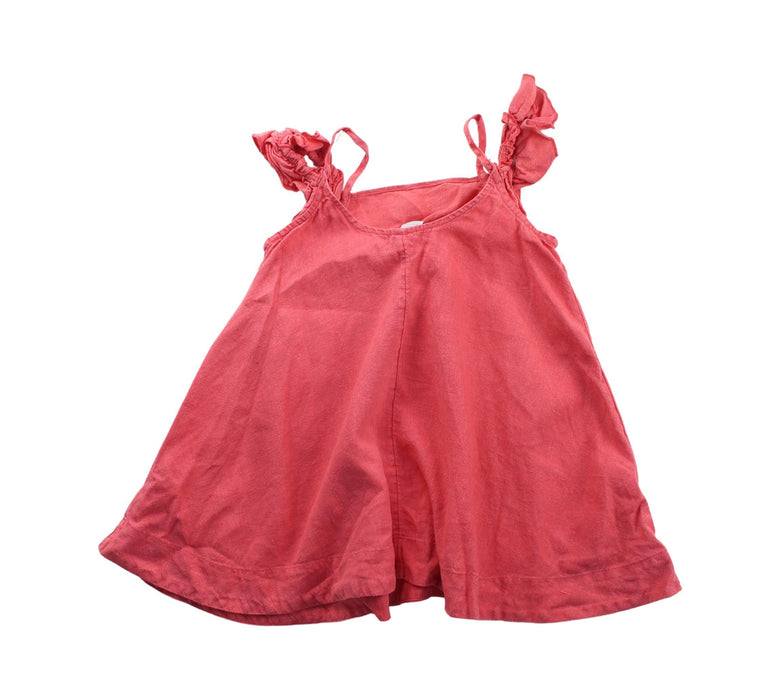 A Red Sleeveless Dresses from Petit Bateau in size 3T for girl. (Back View)