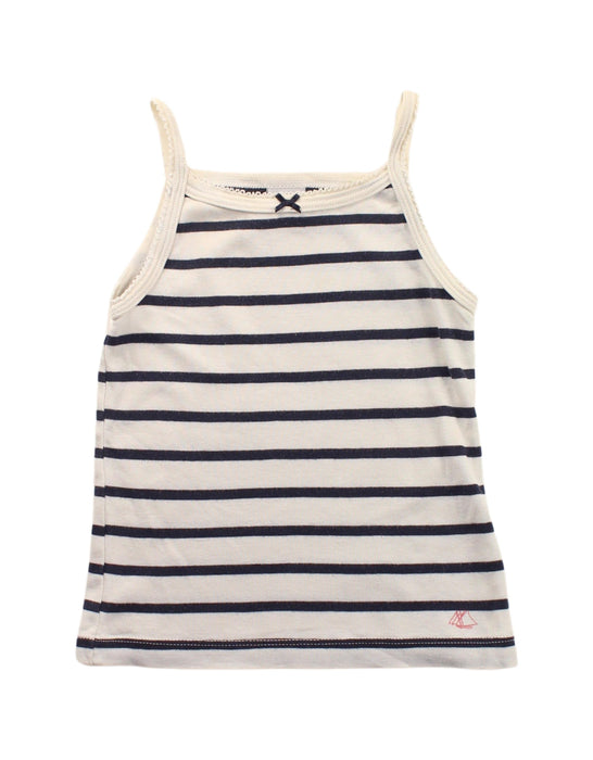 A White Sleeveless T Shirts from Petit Bateau in size 3T for girl. (Front View)