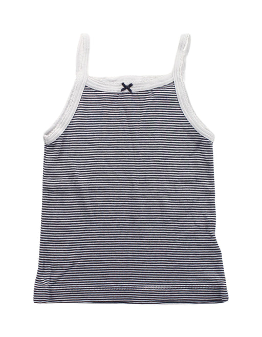 A Blue Sleeveless T Shirts from Petit Bateau in size 3T for girl. (Front View)