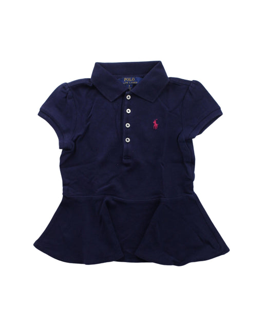 A Navy Short Sleeve Dresses from Polo Ralph Lauren in size 6T for girl. (Front View)