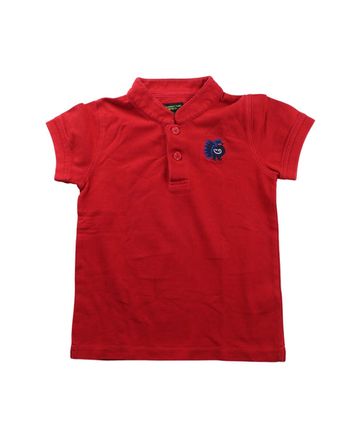 A Red Short Sleeve Polos from Shanghai Tang in size 4T for boy. (Front View)