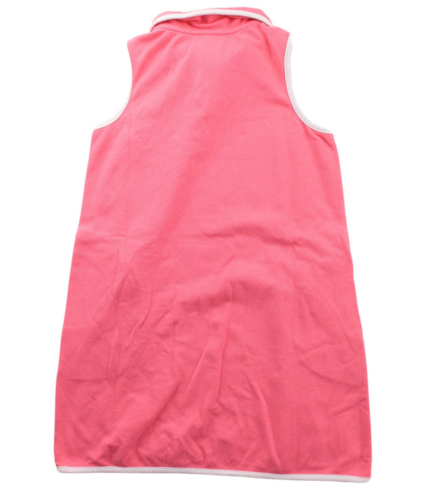 A Pink Sleeveless Dresses from Jacadi in size 6T for girl. (Back View)