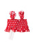 A Red Sleeveless Tops from Monnalisa in size 3T for girl. (Back View)