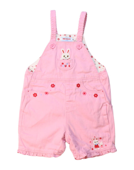 A Multicolour Overall Shorts from Miki House in size 12-18M for girl. (Front View)