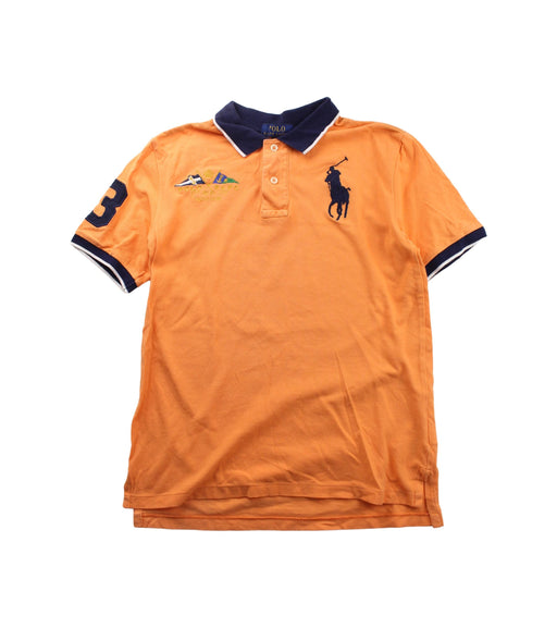 A Orange Short Sleeve Polos from Polo Ralph Lauren in size 10Y for boy. (Front View)