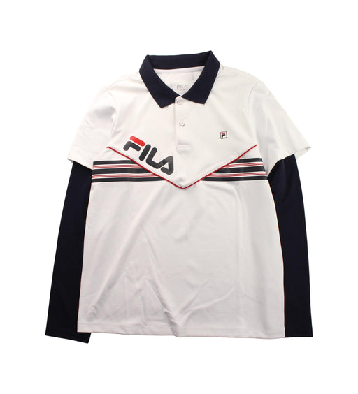A Black Long Sleeve Polos from Fila in size 14Y for boy. (Front View)