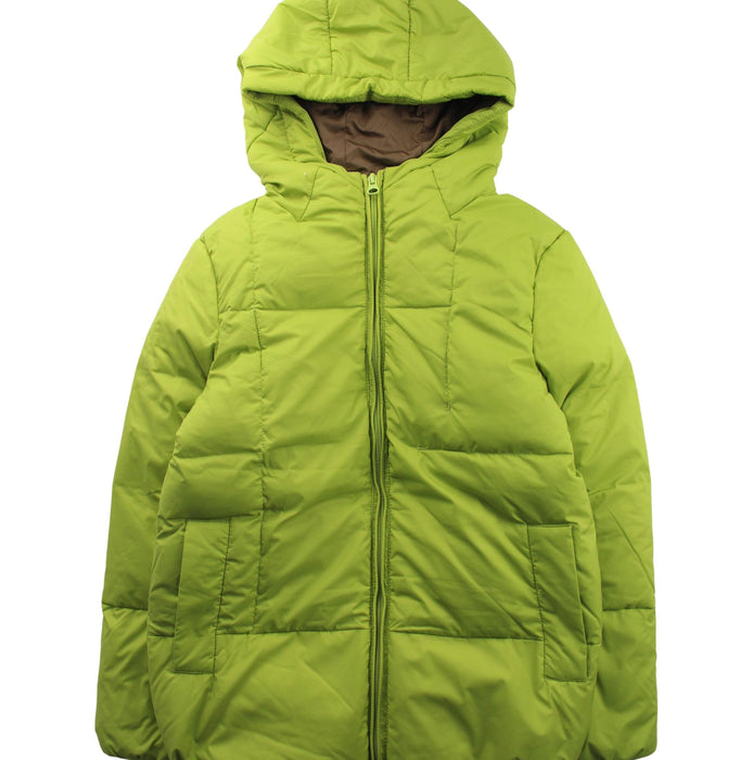 A Green Puffer/Quilted Jackets from Kingkow in size 10Y for neutral. (Front View)