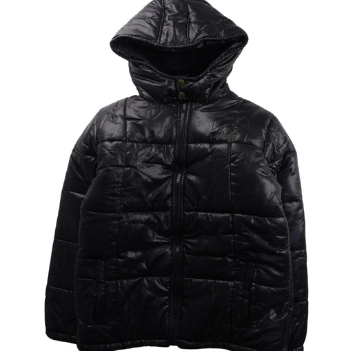 A Black Puffer/Quilted Jackets from La Compagnie des Petits in size 12Y for boy. (Front View)