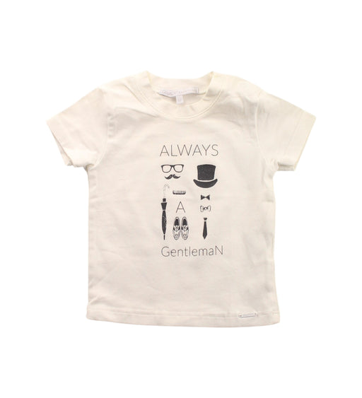 A Ivory Short Sleeve T Shirts from GYMP in size 0-3M for boy. (Front View)