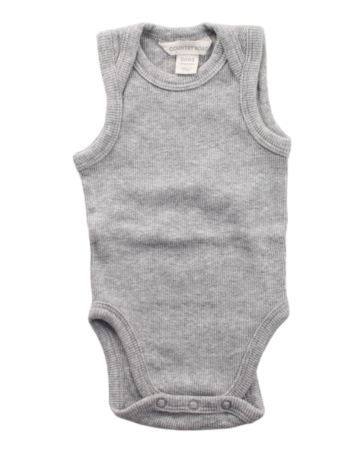 A Grey Sleeveless Bodysuits from Country Road in size Newborn for neutral. (Front View)