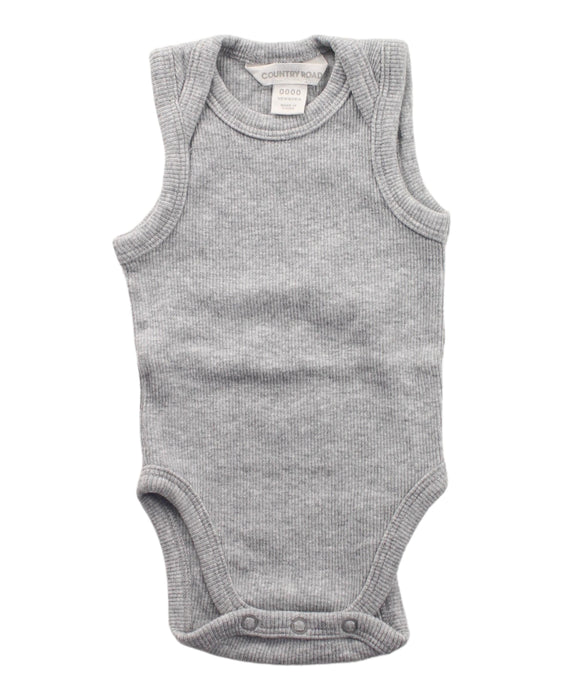 A Grey Sleeveless Bodysuits from Country Road in size Newborn for neutral. (Front View)