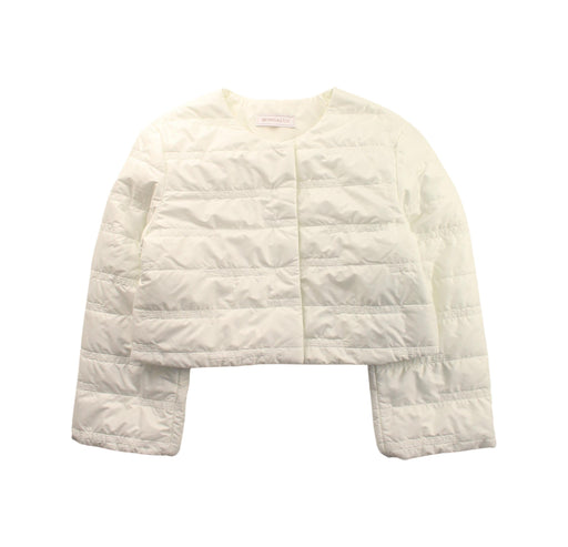 A Ivory Puffer/Quilted Jackets from Monnalisa in size 10Y for girl. (Front View)