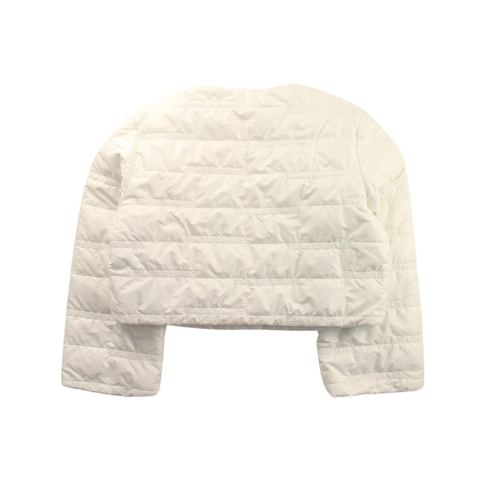 A Ivory Puffer/Quilted Jackets from Monnalisa in size 10Y for girl. (Back View)