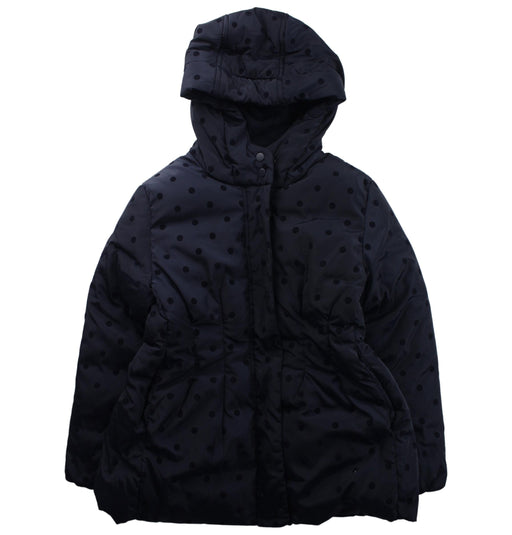A Black Puffer/Quilted Jackets from Jacadi in size 8Y for girl. (Front View)