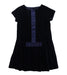 A Navy Short Sleeve Dresses from Jacadi in size 6T for girl. (Front View)