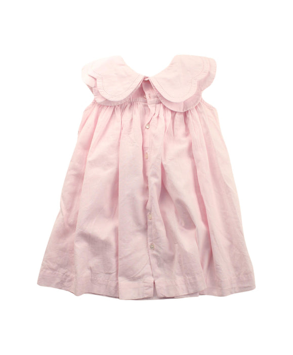 A Pink Sleeveless Dresses from Jacadi in size 2T for girl. (Back View)