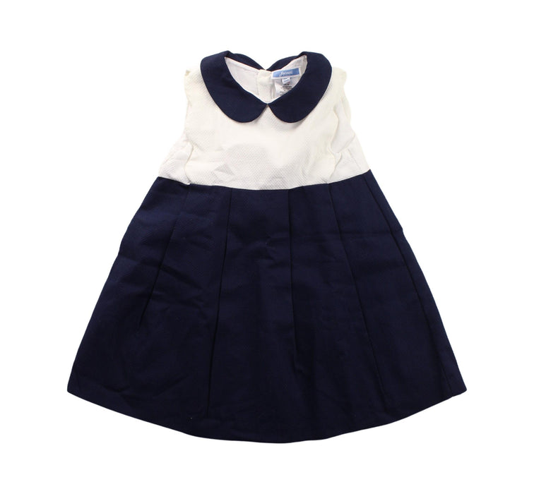 A Blue Sleeveless Dresses from Jacadi in size 2T for girl. (Front View)